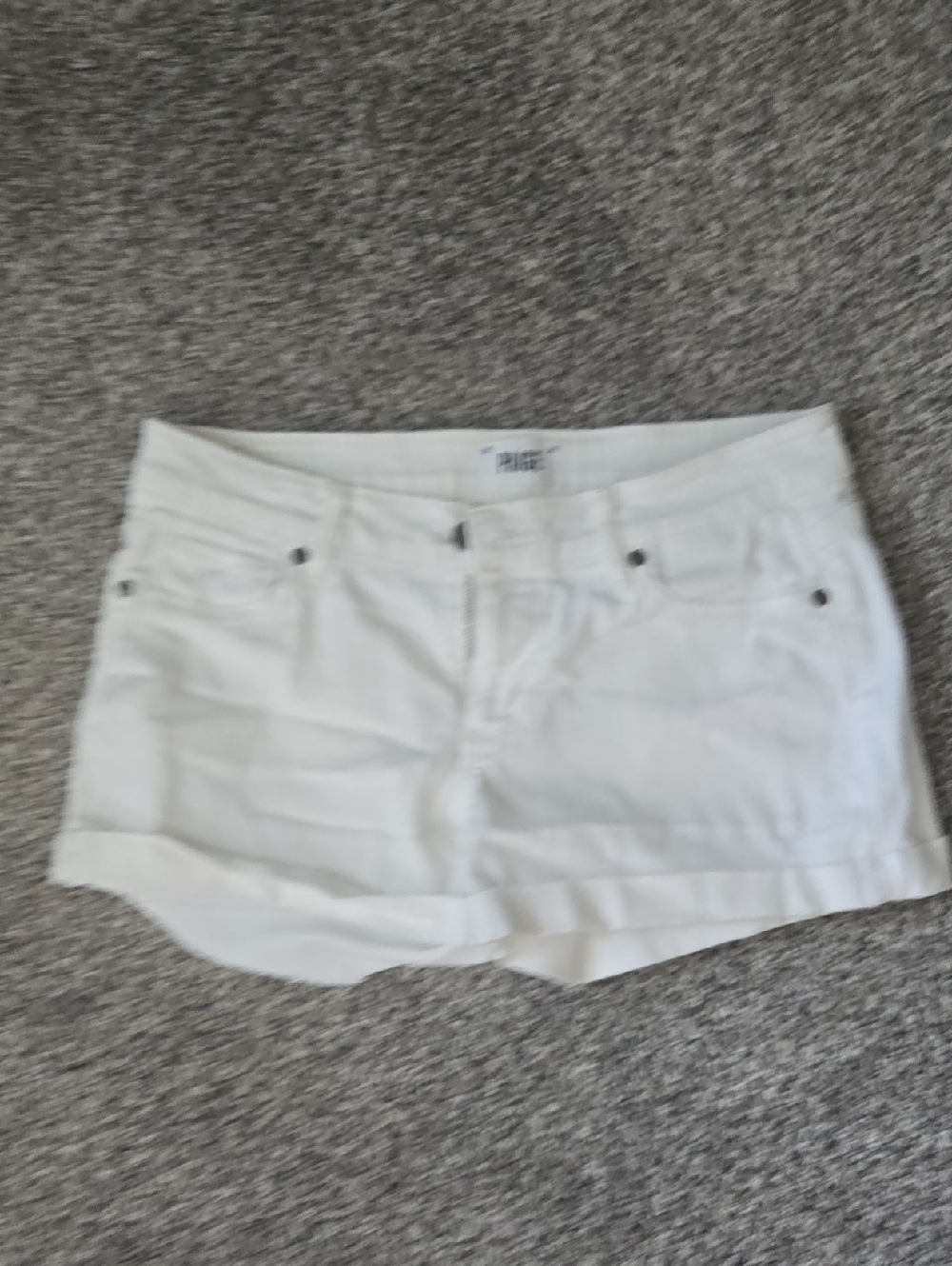 PAIGE White Denim Jean Shorts